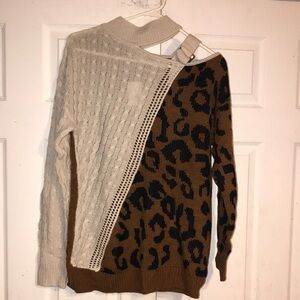 NWT Women's Cato Mixed Media Sweater
